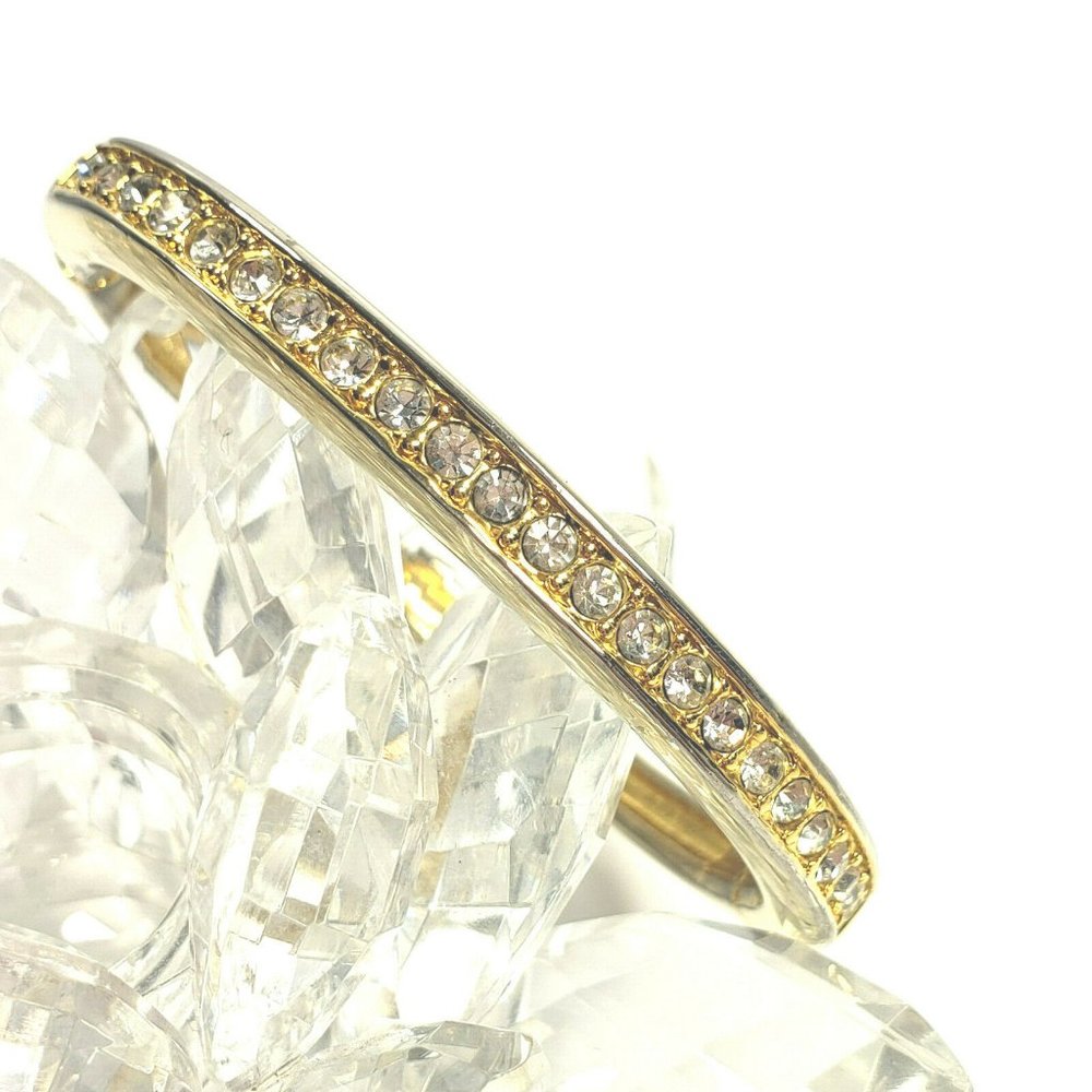 Gold Rhinestone Bangle Lot Set of 3 Size 8 and 6.5 - Picture 7 of 8